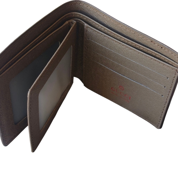 Gucci Men's Brown Wallet with Red and Green Stripe - Picture 6 of 7